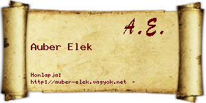 Auber Elek névjegykártya